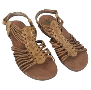 BareTraps Memory Foam Tan Strappy Wedge Sandals Size 9M